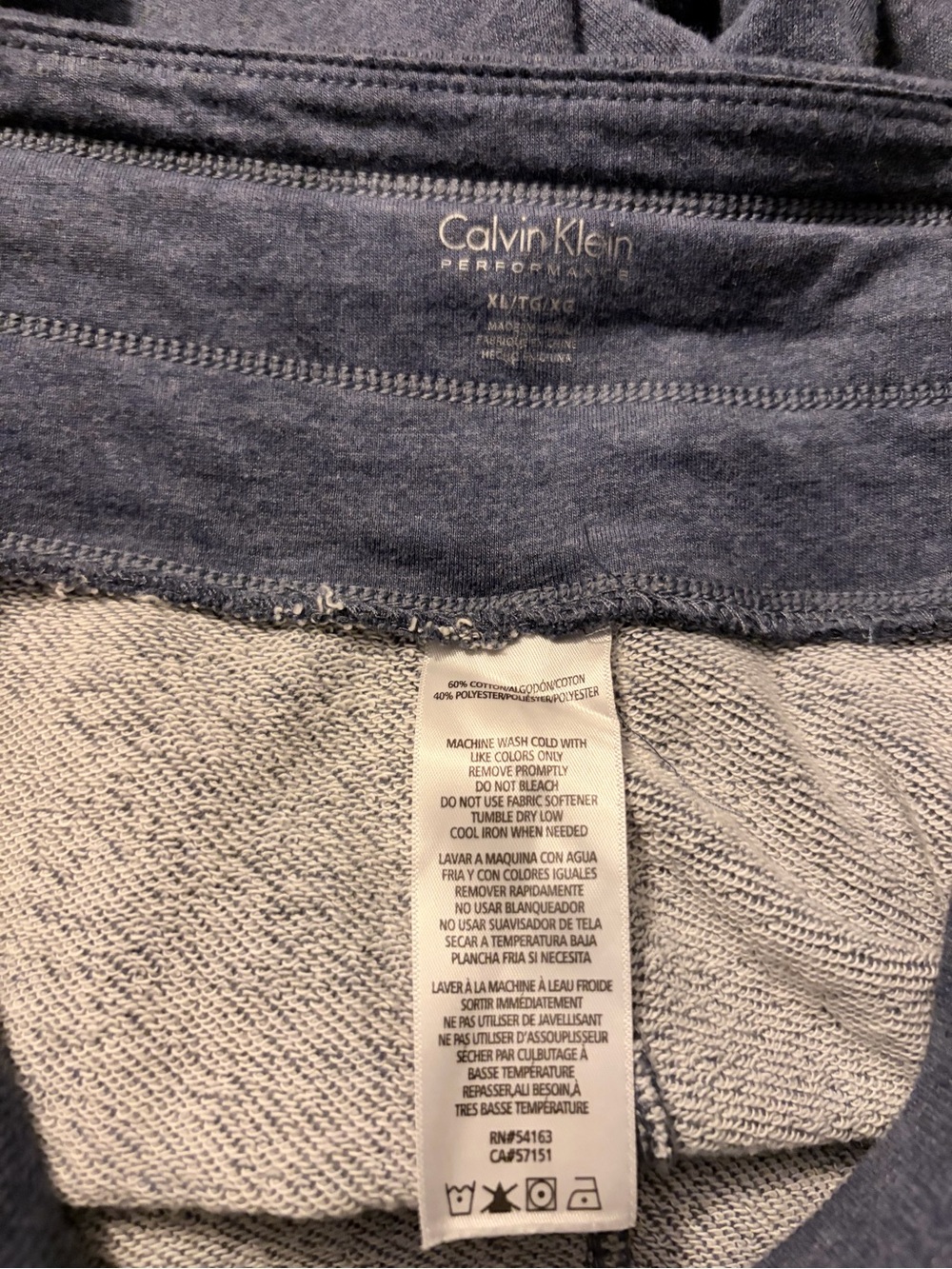 Calvin Klein Performance Slate Blue Wide-Leg Drawstring Pants - Picture 3 of 4
